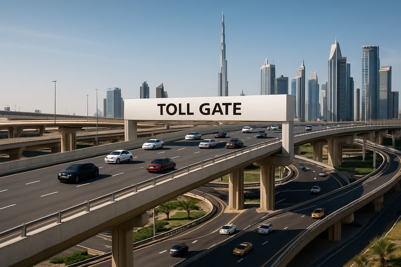 Modern toll road infrastructure in Dubai
